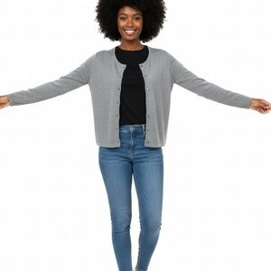 Italtempo Gray Women's 100% Merino Wool Cardigan Size Small